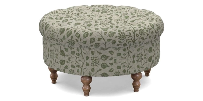 Burford Footstool in V&A Threads of India Opulent Velvets Lahore Dynasty Flame with fringe in Sophie Bullion Fringe Currant