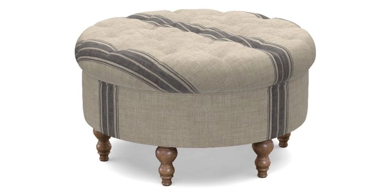 Burford Footstool in V&A Threads of India Opulent Velvets Lahore Dynasty Flame with fringe in Sophie Bullion Fringe Currant