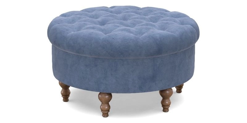 Burford Footstool in V&A Threads of India Opulent Velvets Lahore Dynasty Flame with fringe in Sophie Bullion Fringe Currant