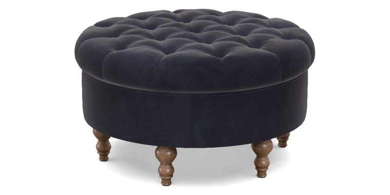 Burford Footstool in V&A Threads of India Opulent Velvets Lahore Dynasty Flame with fringe in Sophie Bullion Fringe Currant