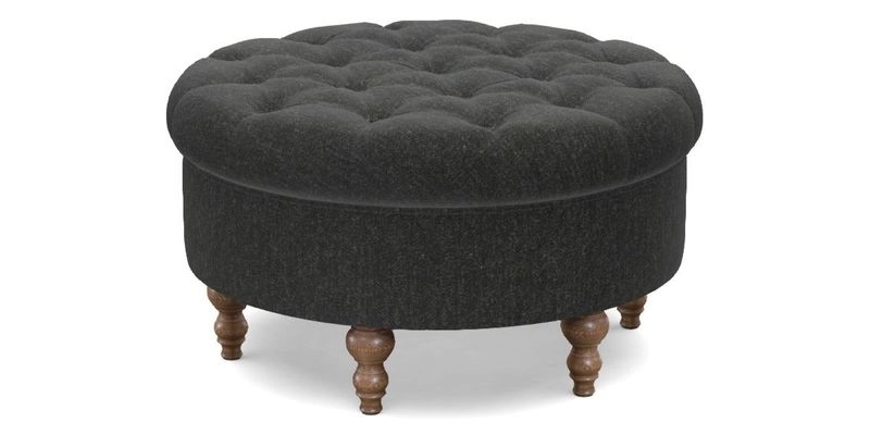 Burford Footstool in V&A Threads of India Opulent Velvets Lahore Dynasty Flame with fringe in Sophie Bullion Fringe Currant