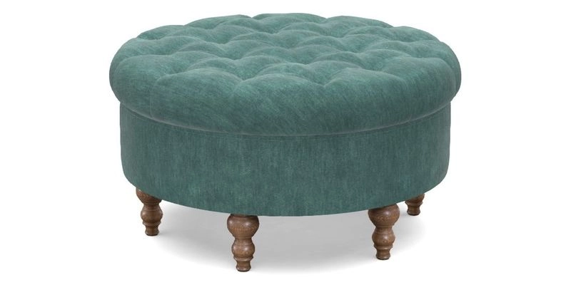 Burford Footstool in V&A Threads of India Opulent Velvets Lahore Dynasty Flame with fringe in Sophie Bullion Fringe Currant