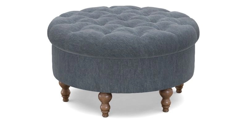 Burford Footstool in V&A Threads of India Opulent Velvets Lahore Dynasty Flame with fringe in Sophie Bullion Fringe Currant