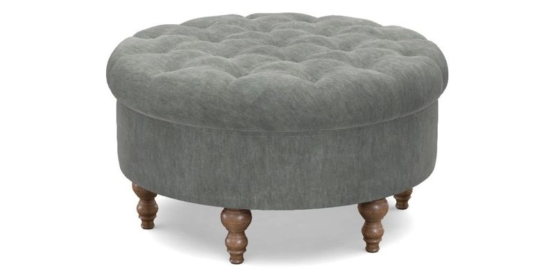 Burford Footstool in V&A Threads of India Opulent Velvets Lahore Dynasty Flame with fringe in Sophie Bullion Fringe Currant