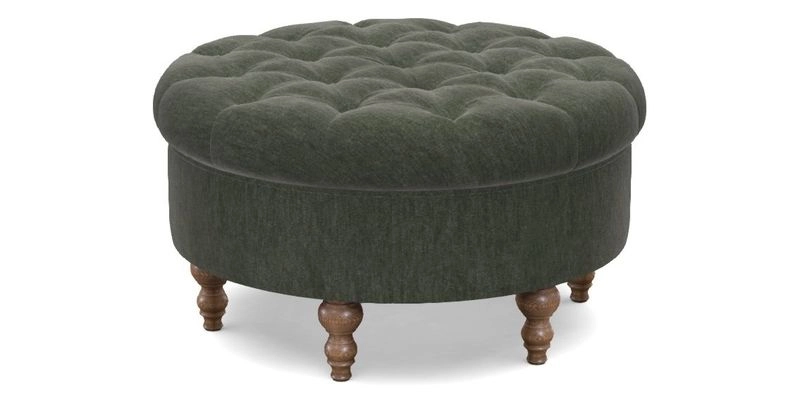 Burford Footstool in V&A Threads of India Opulent Velvets Lahore Dynasty Flame with fringe in Sophie Bullion Fringe Currant