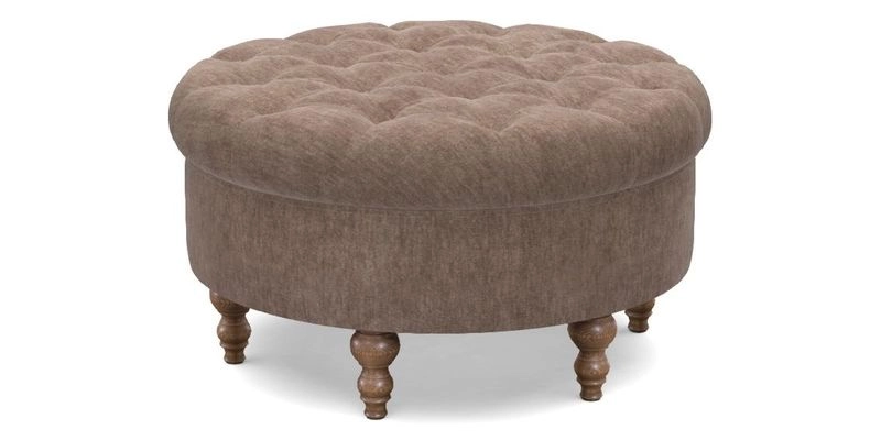 Burford Footstool in V&A Threads of India Opulent Velvets Lahore Dynasty Flame with fringe in Sophie Bullion Fringe Currant