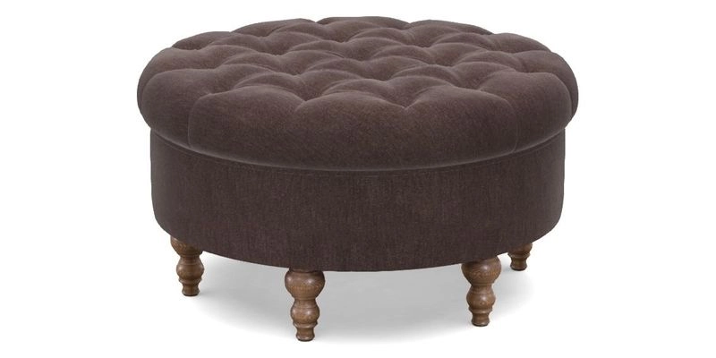 Burford Footstool in V&A Threads of India Opulent Velvets Lahore Dynasty Flame with fringe in Sophie Bullion Fringe Currant