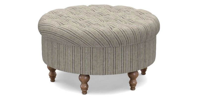 Burford Footstool in V&A Threads of India Opulent Velvets Lahore Dynasty Flame with fringe in Sophie Bullion Fringe Currant