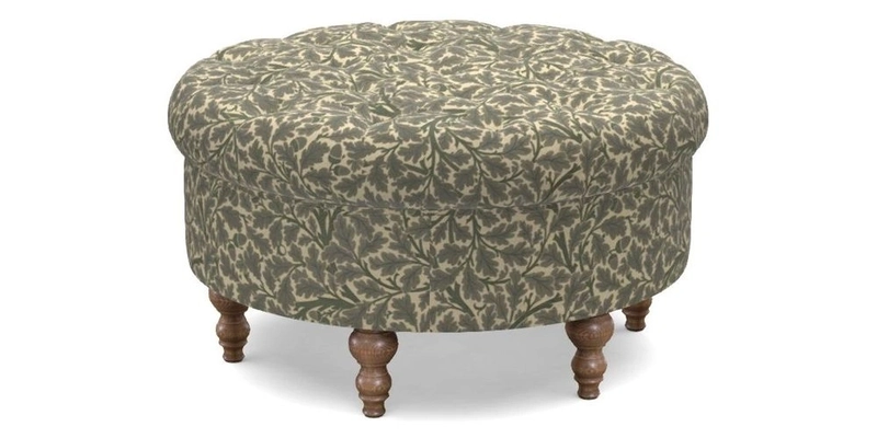 Burford Footstool in V&A Threads of India Opulent Velvets Lahore Dynasty Flame with fringe in Sophie Bullion Fringe Currant