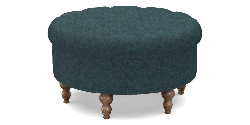 Burford Footstool in V&A Threads of India Opulent Velvets Lahore Dynasty Flame with fringe in Sophie Bullion Fringe Currant