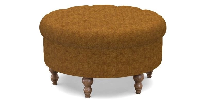 Burford Footstool in V&A Threads of India Opulent Velvets Lahore Dynasty Flame with fringe in Sophie Bullion Fringe Currant