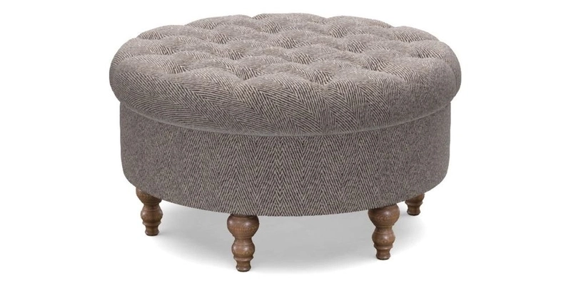 Burford Footstool in V&A Threads of India Opulent Velvets Lahore Dynasty Flame with fringe in Sophie Bullion Fringe Currant