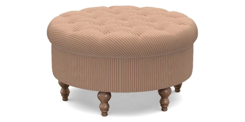 Burford Footstool in V&A Threads of India Opulent Velvets Lahore Dynasty Flame with fringe in Sophie Bullion Fringe Currant