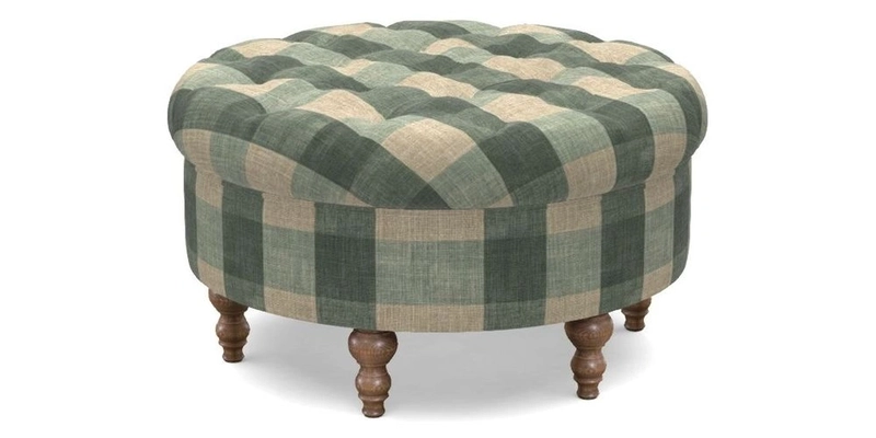 Burford Footstool in V&A Threads of India Opulent Velvets Lahore Dynasty Flame with fringe in Sophie Bullion Fringe Currant