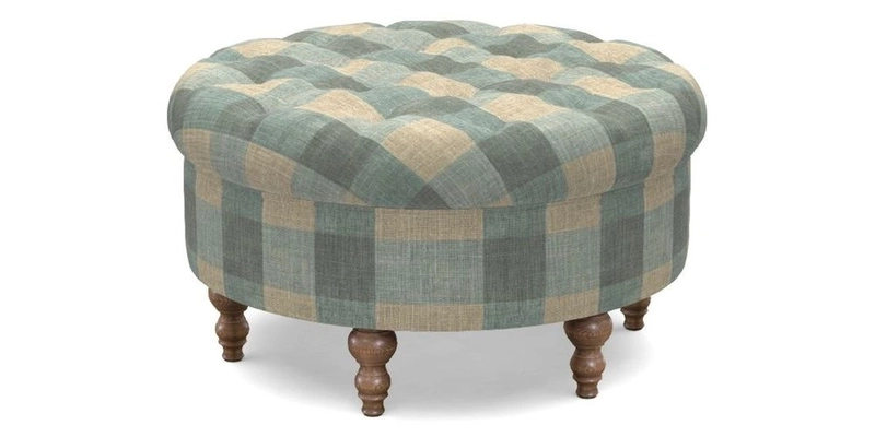 Burford Footstool in V&A Threads of India Opulent Velvets Lahore Dynasty Flame with fringe in Sophie Bullion Fringe Currant