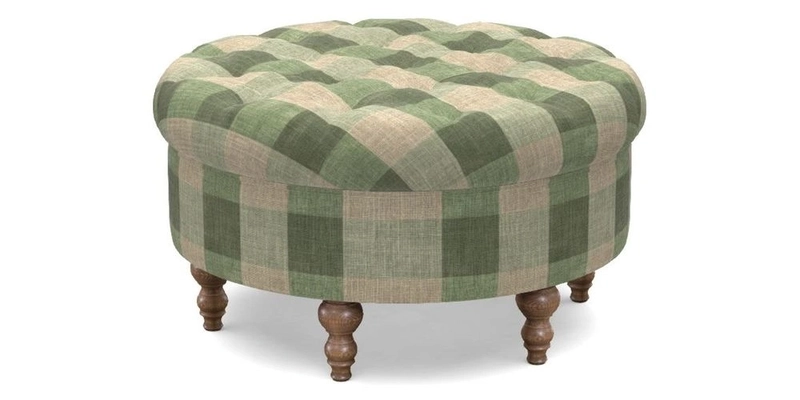 Burford Footstool in V&A Threads of India Opulent Velvets Lahore Dynasty Flame with fringe in Sophie Bullion Fringe Currant