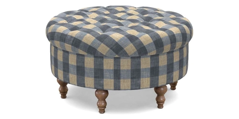 Burford Footstool in V&A Threads of India Opulent Velvets Lahore Dynasty Flame with fringe in Sophie Bullion Fringe Currant