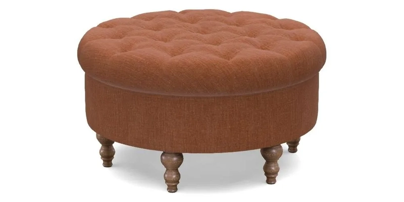 Burford Footstool in V&A Threads of India Opulent Velvets Lahore Dynasty Flame with fringe in Sophie Bullion Fringe Currant