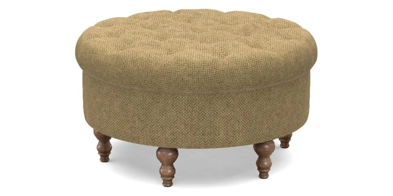 Burford Footstool in V&A Threads of India Opulent Velvets Lahore Dynasty Flame with fringe in Sophie Bullion Fringe Currant