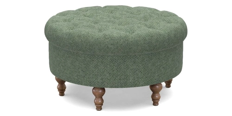 Burford Footstool in V&A Threads of India Opulent Velvets Lahore Dynasty Flame with fringe in Sophie Bullion Fringe Currant