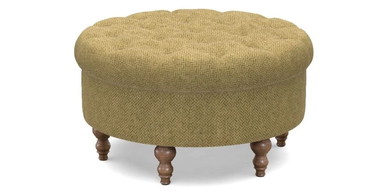 Burford Footstool in V&A Threads of India Opulent Velvets Lahore Dynasty Flame with fringe in Sophie Bullion Fringe Currant