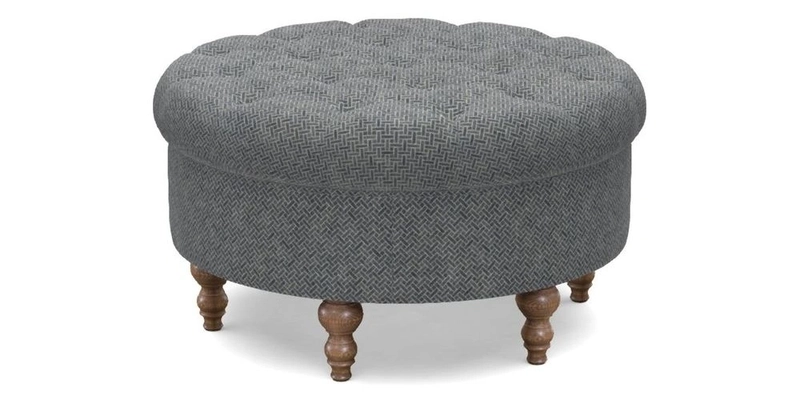 Burford Footstool in V&A Threads of India Opulent Velvets Lahore Dynasty Flame with fringe in Sophie Bullion Fringe Currant