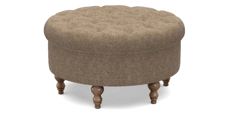 Burford Footstool in V&A Threads of India Opulent Velvets Lahore Dynasty Flame with fringe in Sophie Bullion Fringe Currant