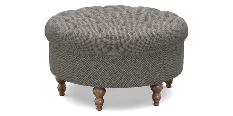 Burford Footstool in V&A Threads of India Opulent Velvets Lahore Dynasty Flame with fringe in Sophie Bullion Fringe Currant