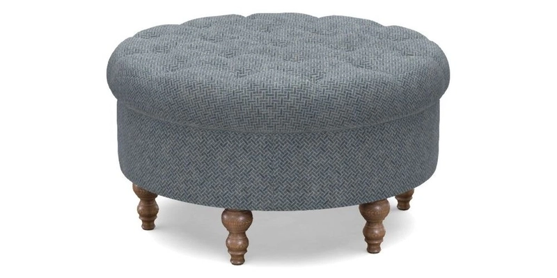 Burford Footstool in V&A Threads of India Opulent Velvets Lahore Dynasty Flame with fringe in Sophie Bullion Fringe Currant