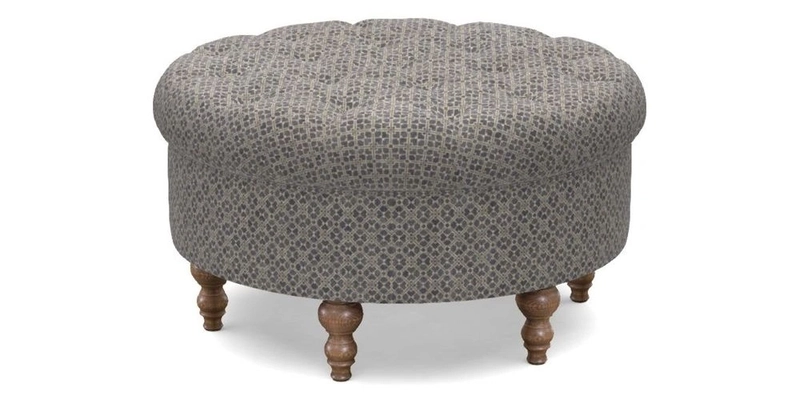 Burford Footstool in V&A Threads of India Opulent Velvets Lahore Dynasty Flame with fringe in Sophie Bullion Fringe Currant