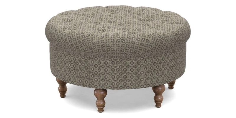 Burford Footstool in V&A Threads of India Opulent Velvets Lahore Dynasty Flame with fringe in Sophie Bullion Fringe Currant