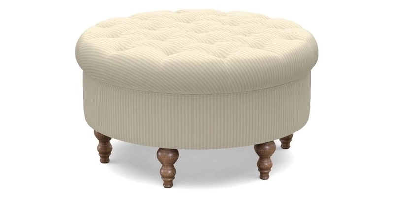 Burford Footstool in V&A Threads of India Opulent Velvets Lahore Dynasty Flame with fringe in Sophie Bullion Fringe Currant