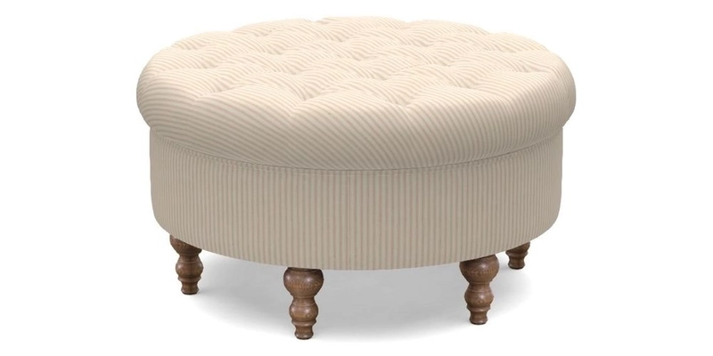 Burford Footstool in V&A Threads of India Opulent Velvets Lahore Dynasty Flame with fringe in Sophie Bullion Fringe Currant