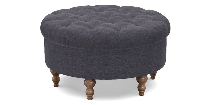 Burford Footstool in V&A Threads of India Opulent Velvets Lahore Dynasty Flame with fringe in Sophie Bullion Fringe Currant