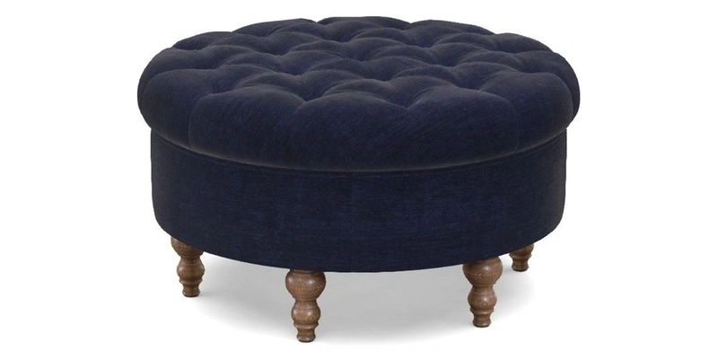 Burford Footstool in V&A Threads of India Opulent Velvets Lahore Dynasty Flame with fringe in Sophie Bullion Fringe Currant