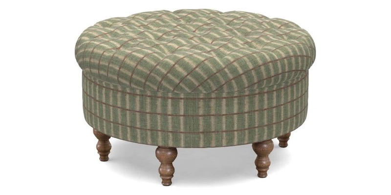 Burford Footstool in V&A Threads of India Opulent Velvets Lahore Dynasty Flame with fringe in Sophie Bullion Fringe Currant