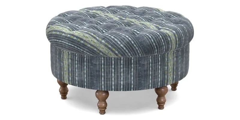 Burford Footstool in V&A Threads of India Opulent Velvets Lahore Dynasty Flame with fringe in Sophie Bullion Fringe Currant Burford Footstool in V&A Threads of India Opulent Velvets Lahore Dynasty Flame with fringe in Sophie Bullion Fringe Currant