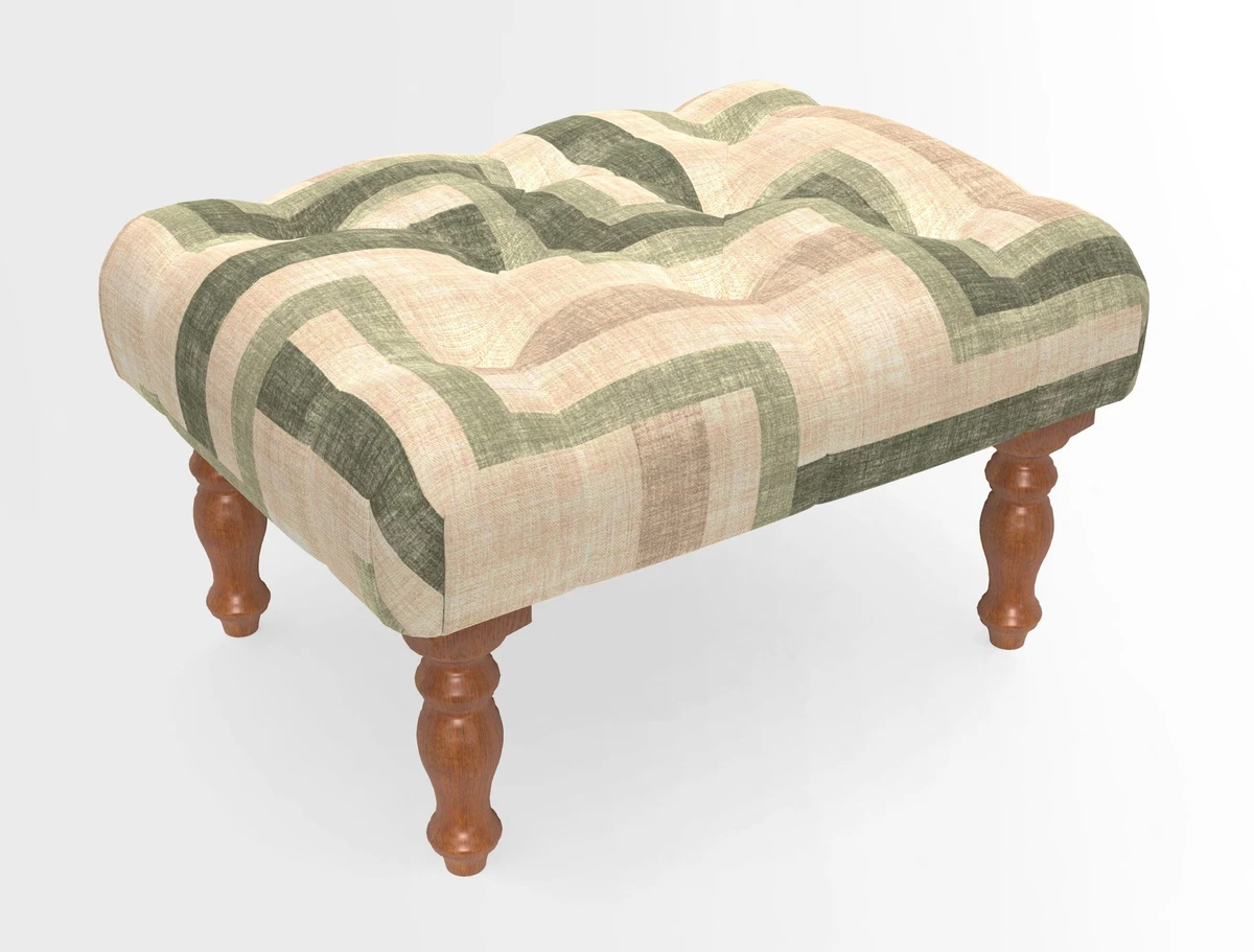 Chelsham Footstool in Two Tone Plain Biscuit