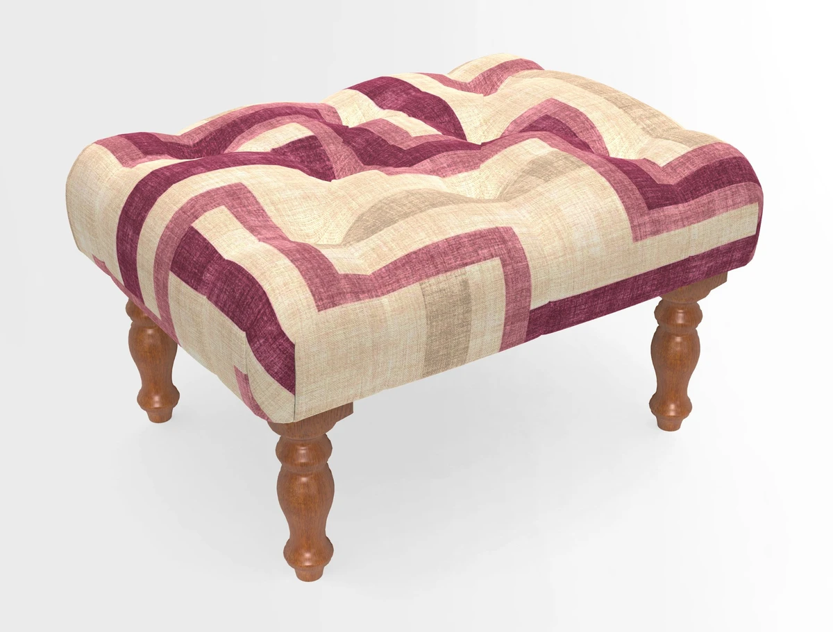 Chelsham Footstool in Two Tone Plain Biscuit