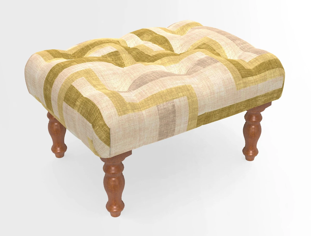 Chelsham Footstool in Two Tone Plain Biscuit
