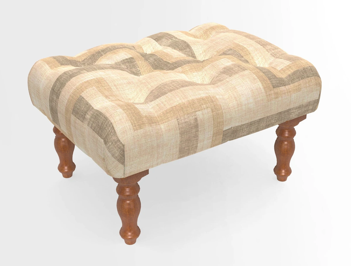 Chelsham Footstool in Two Tone Plain Biscuit