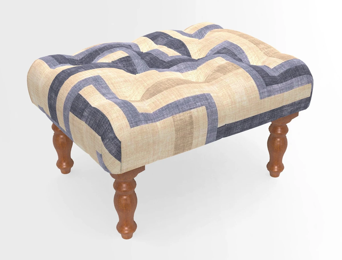 Chelsham Footstool in Two Tone Plain Biscuit
