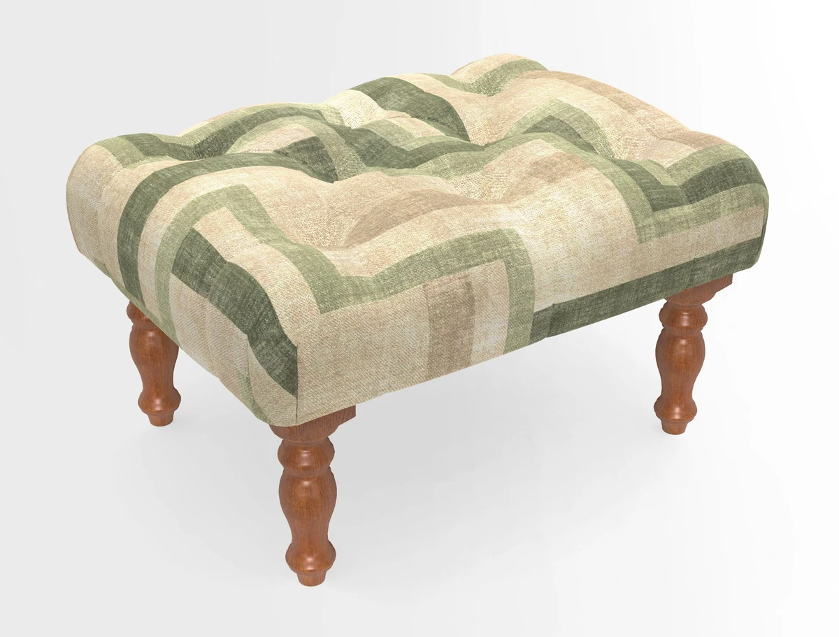 Chelsham Footstool in Two Tone Plain Biscuit