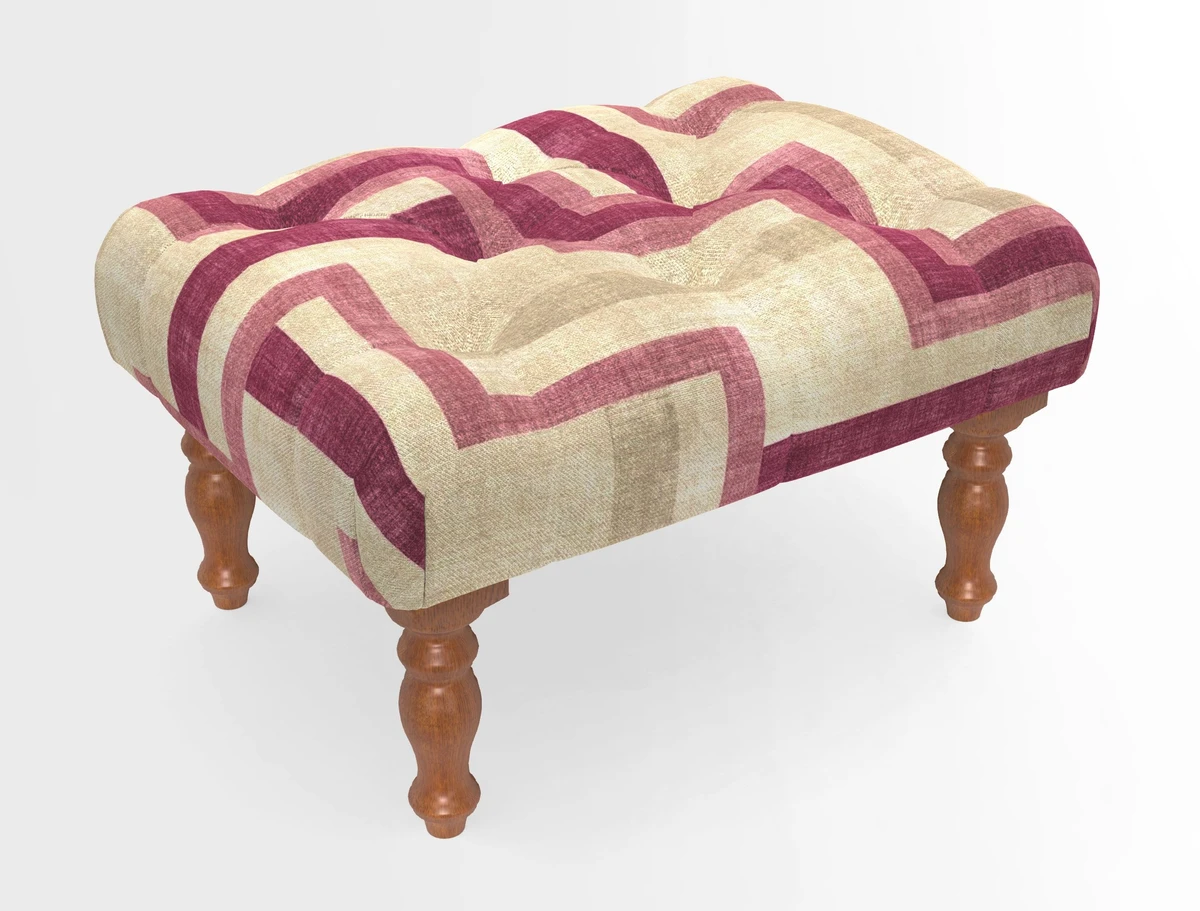 Chelsham Footstool in Two Tone Plain Biscuit