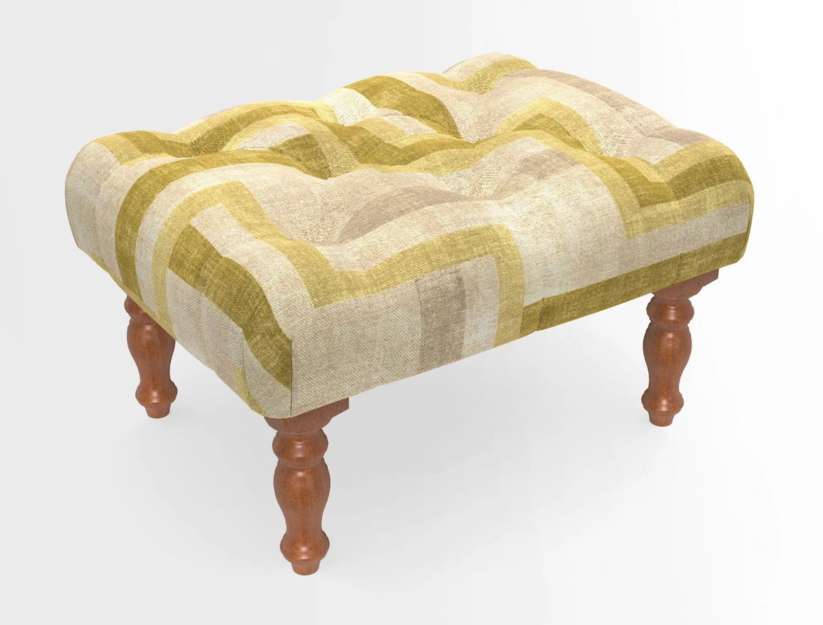 Chelsham Footstool in Two Tone Plain Biscuit