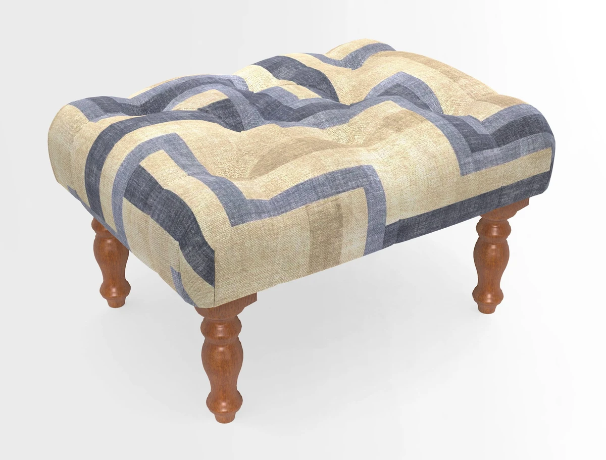 Chelsham Footstool in Two Tone Plain Biscuit