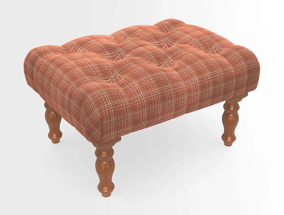 Chelsham Footstool in Two Tone Plain Biscuit