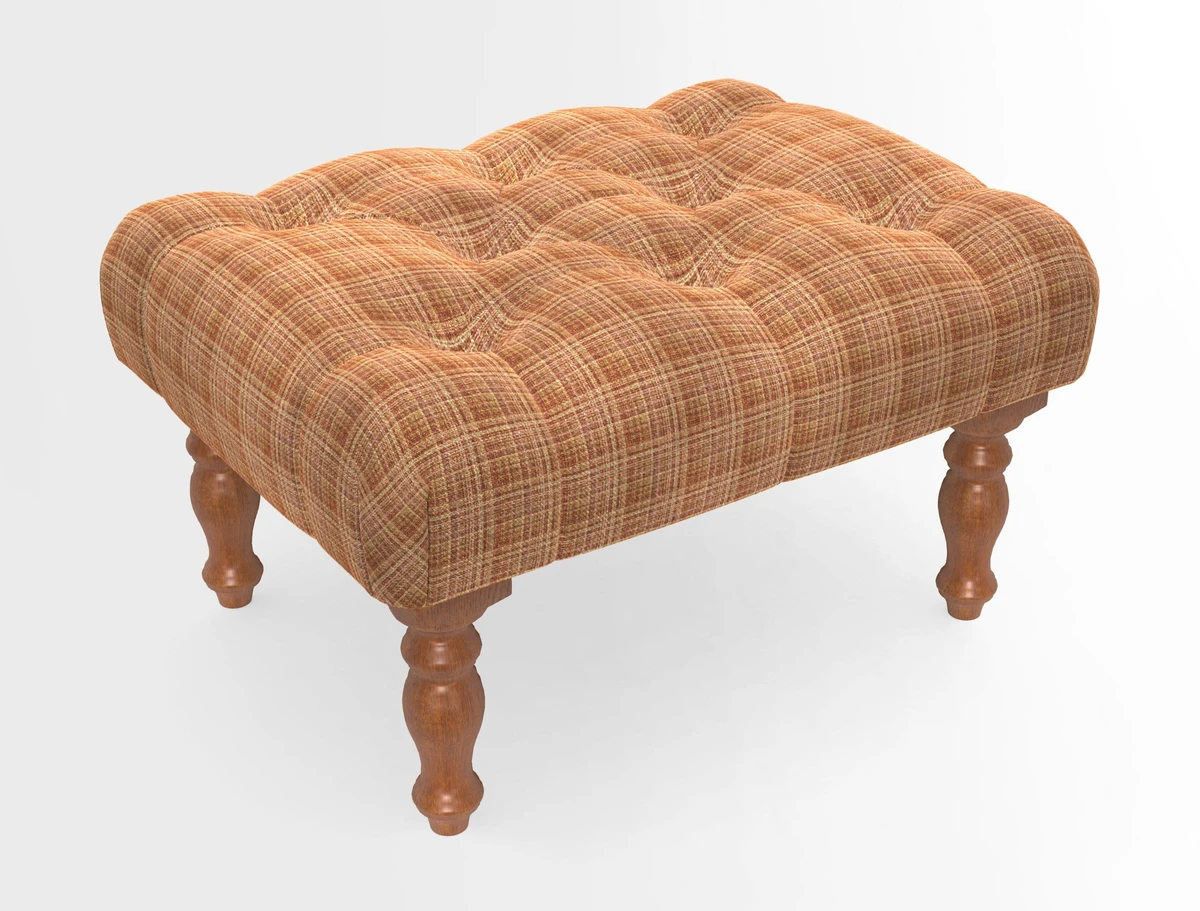 Chelsham Footstool in Two Tone Plain Biscuit