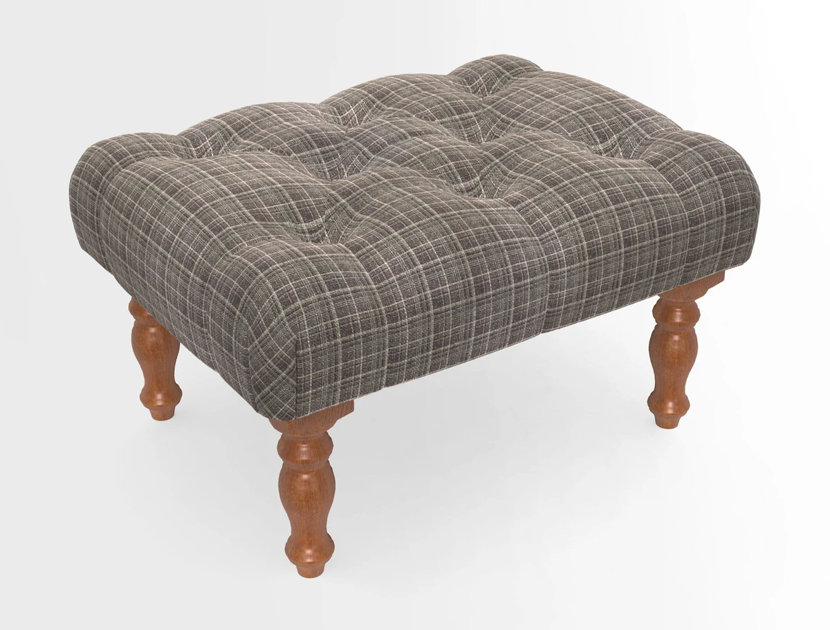 Chelsham Footstool in Two Tone Plain Biscuit