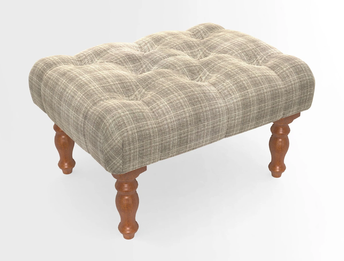 Chelsham Footstool in Two Tone Plain Biscuit